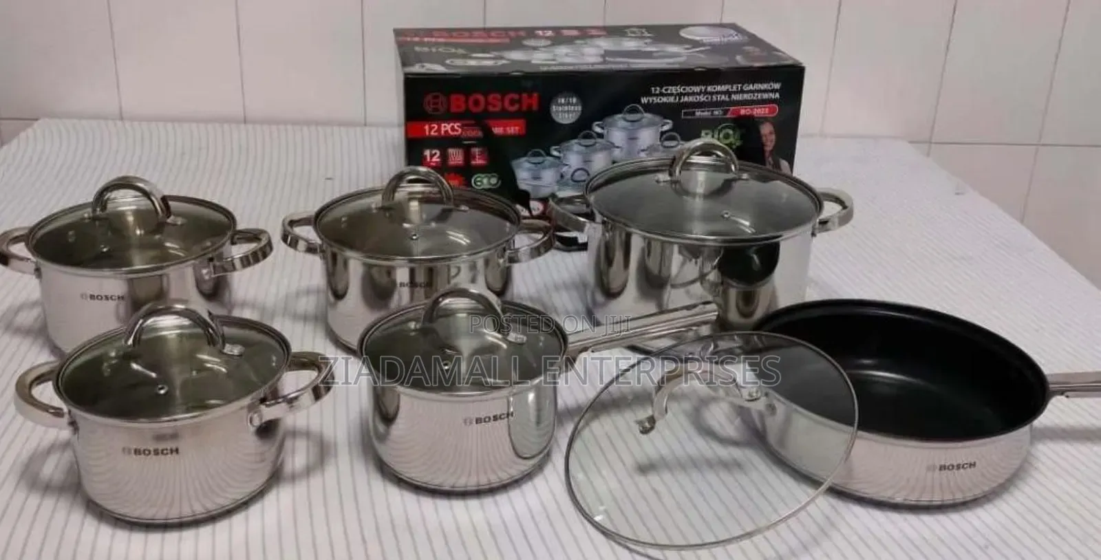 12pc Bosch Stainless Steel Cookware Set | German Induction Enabled