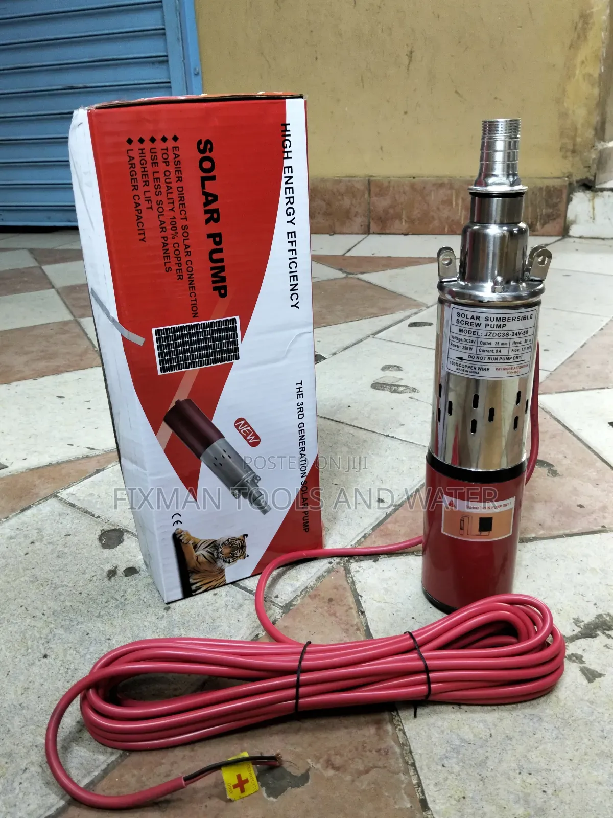 Deep Well New Solar Water Pump 250w 24v 50m Head 1500l/Hr