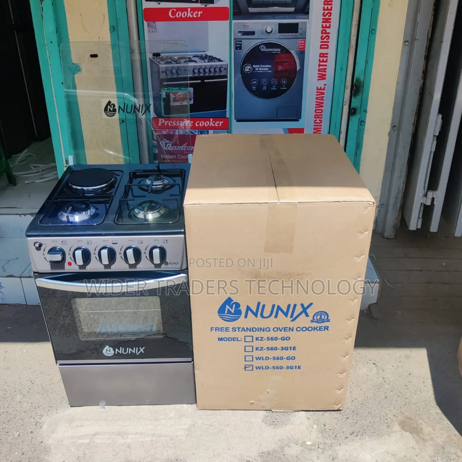 Nunix Standing Cooker 3 Gas + 1 Electric Gas Oven (Wld-560) 50×55