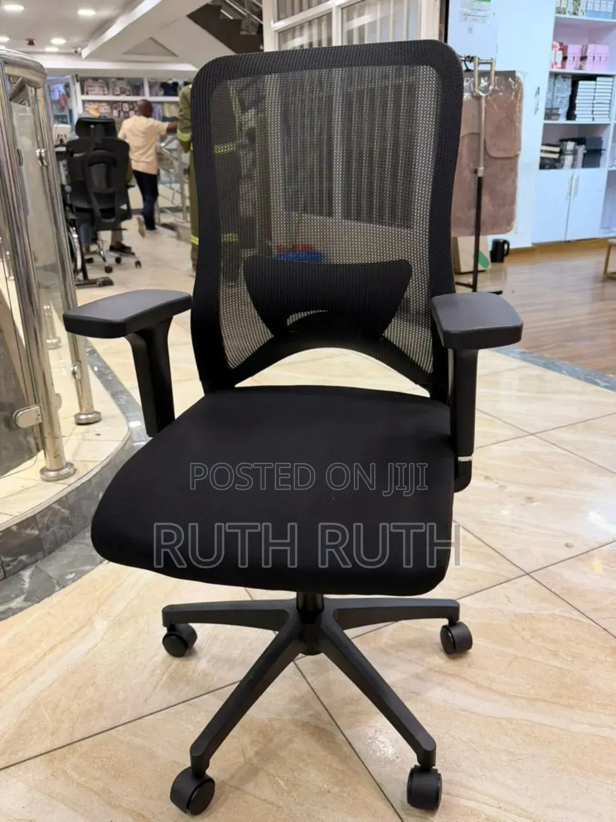 *Black Ergonomic Mesh Office Chair ~ Mid Back, Lumbar Support