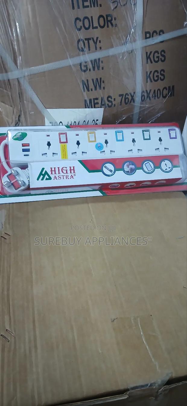 Heavy Duty High Astra 5-Way Power Strip With Usb Type-C Charging - main view