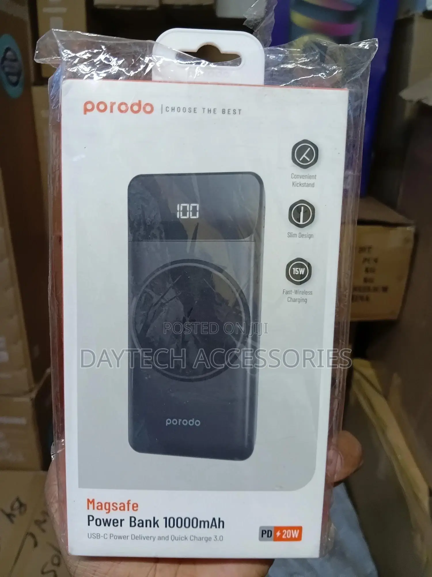 This Is a Porodo Magsafe Power Bank With a 10000mah Capacity.