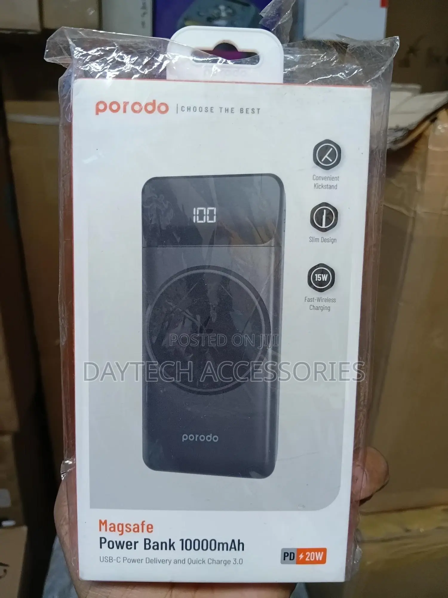 This Is a Porodo Magsafe Power Bank With a 10000mah Capacity.