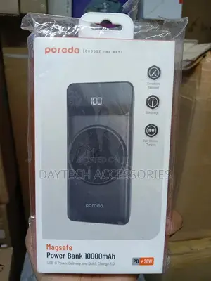 This Is a Porodo Magsafe Power Bank With a 10000mah Capacity.