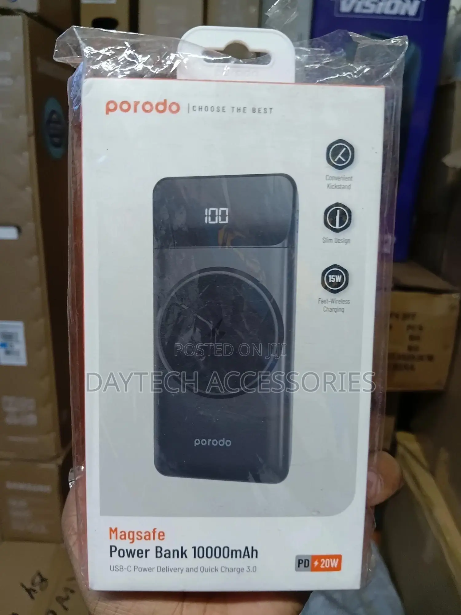 This Is a Porodo Magsafe Power Bank With a 10000mah Capacity.