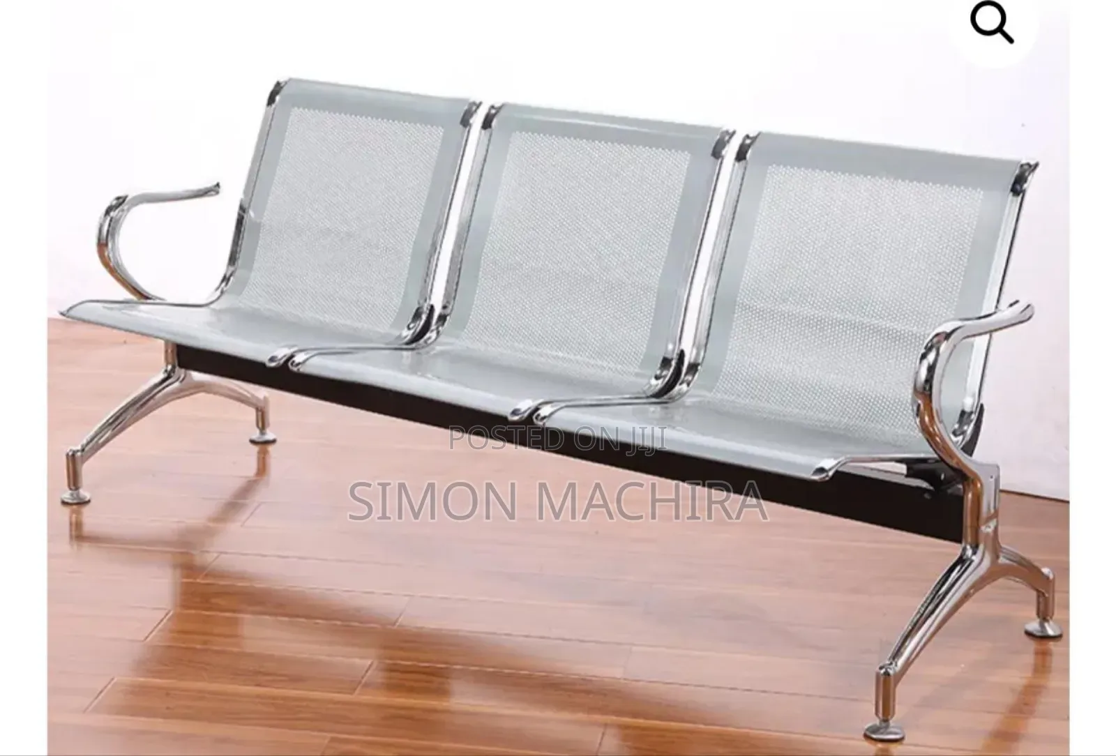 3 Link Metallic Office Waiting Bench