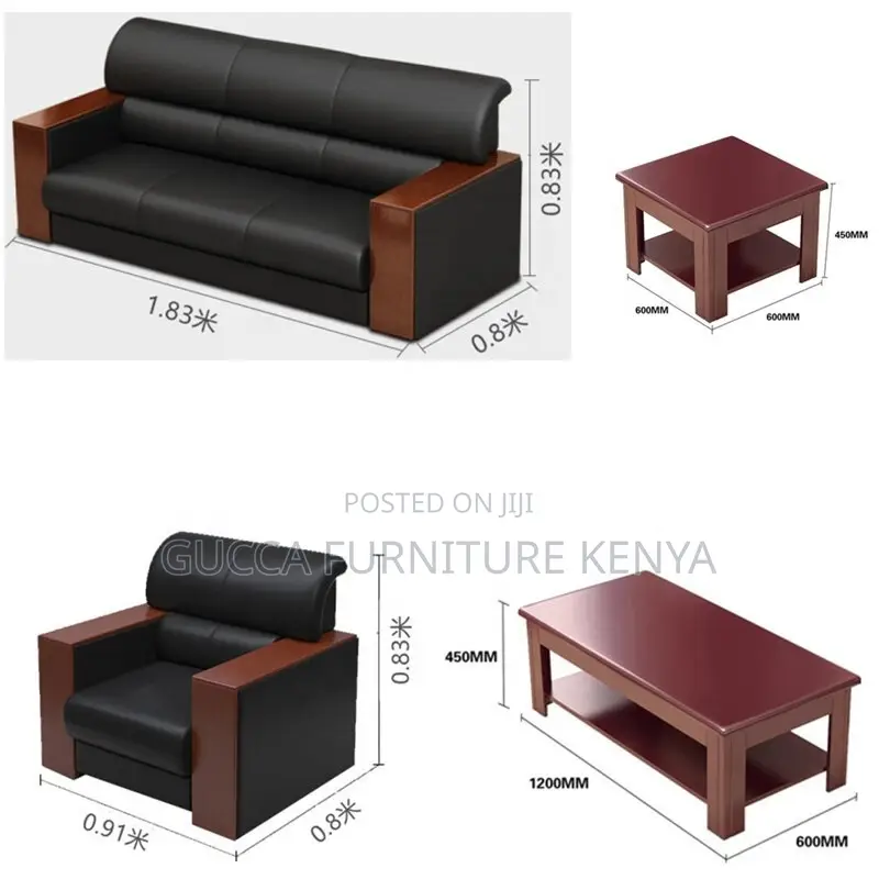 Executive 5-seater Leather Reception Office Sofa
