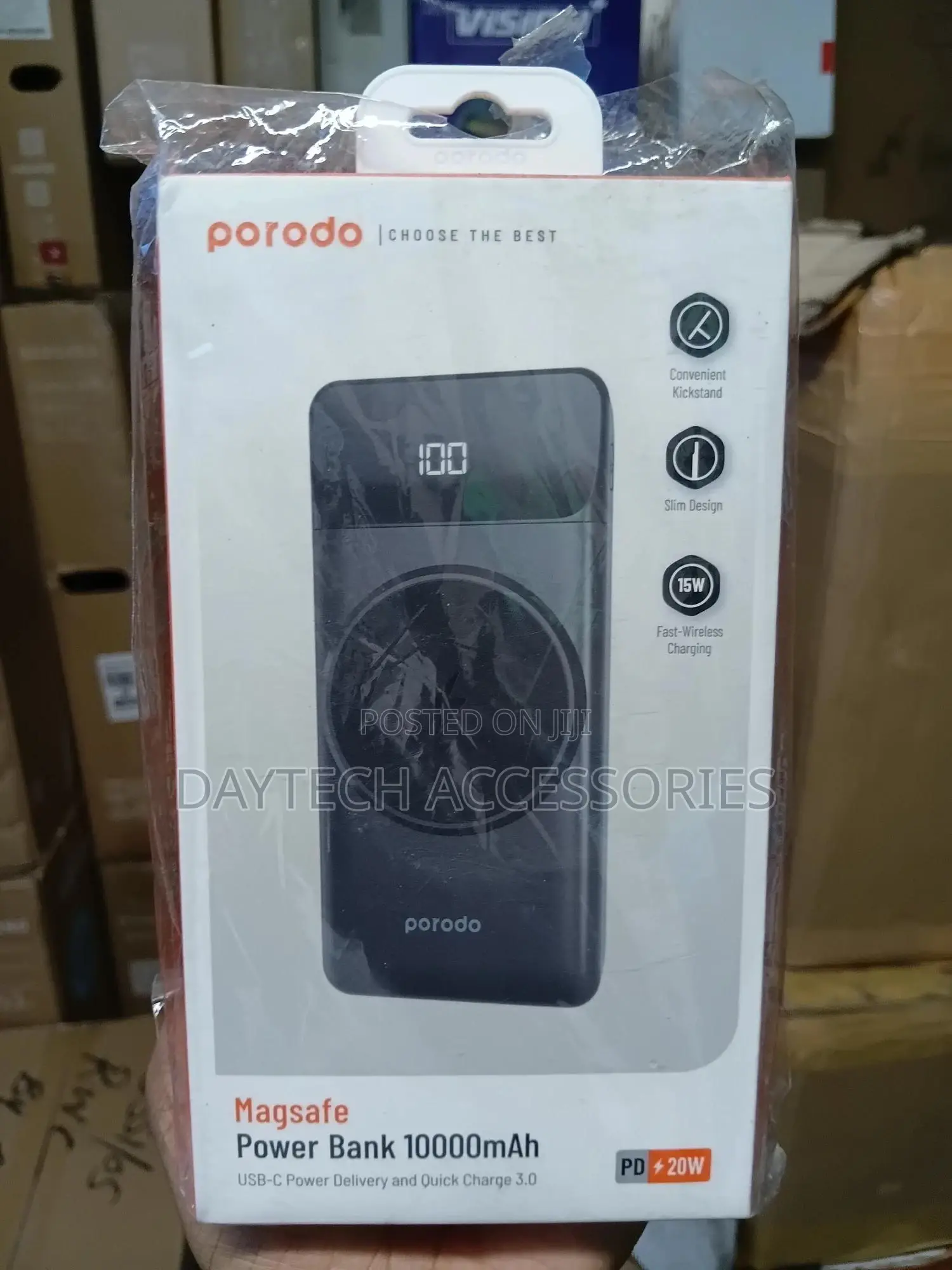 Porodo Magsafe Power Bank 10000mah With 20w Pd Li-Polymer 3.7v Battery