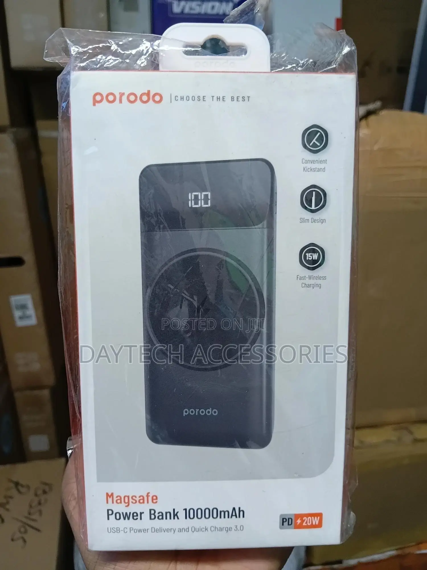 Porodo Magsafe Power Bank 10000mah With 20w Pd Li-Polymer 3.7v Battery