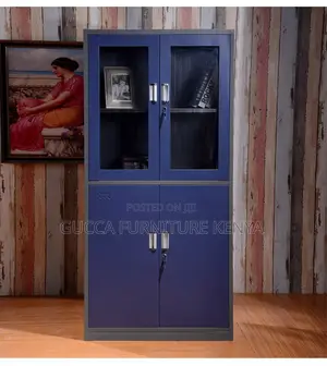 2-door Steel Office Filling Cabinet With Safe-blue