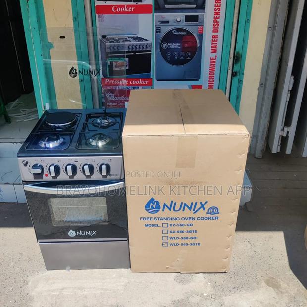 *Nunix Standing Cooker 3 Gas + 1 Electric Gas Oven (Wld-560) 50×55