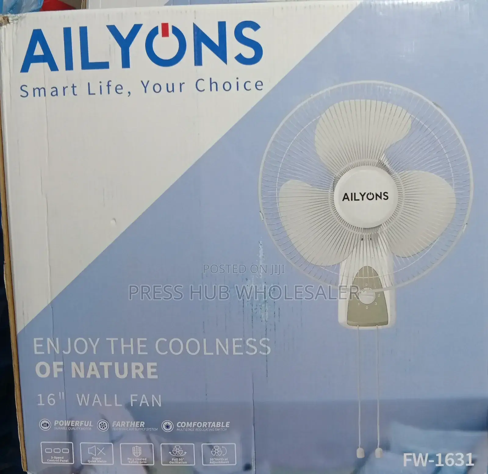 Ailyons 16" Wall Fan, Model Fw-1631.