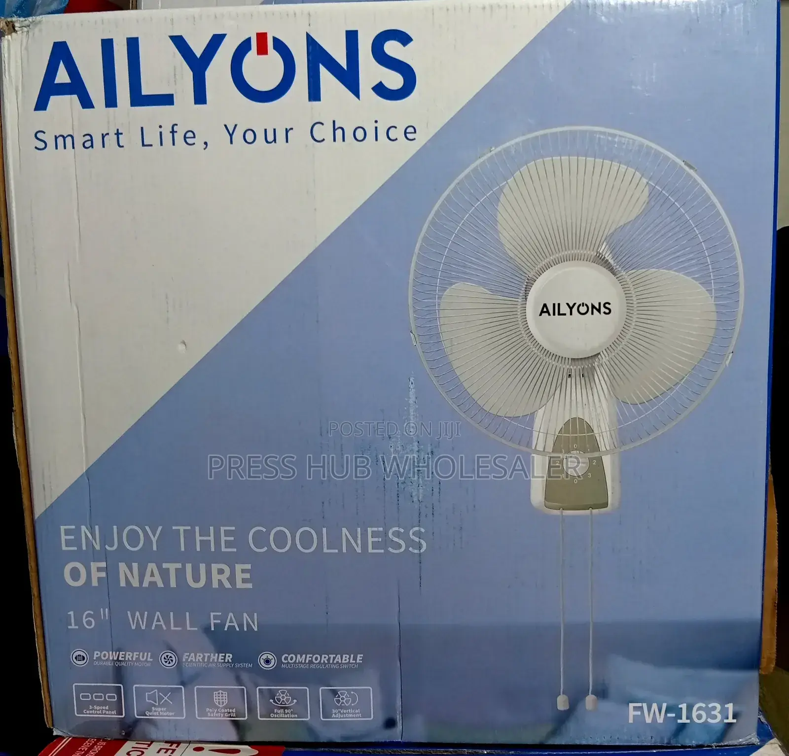 Ailyons 16" Wall Fan, Model Fw-1631" 