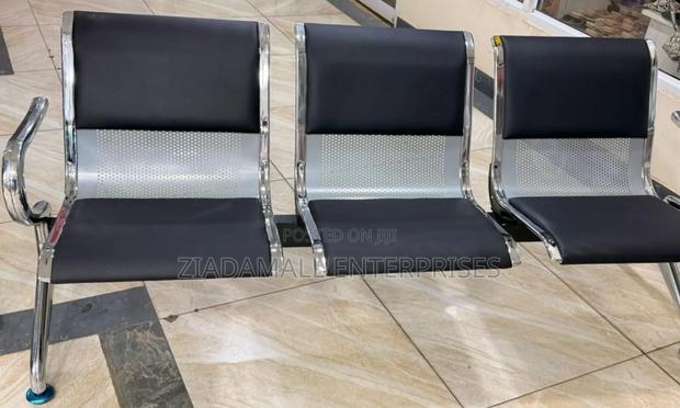 Waiting Bench*3-Link Padded Metallic Office Waiting Bench
