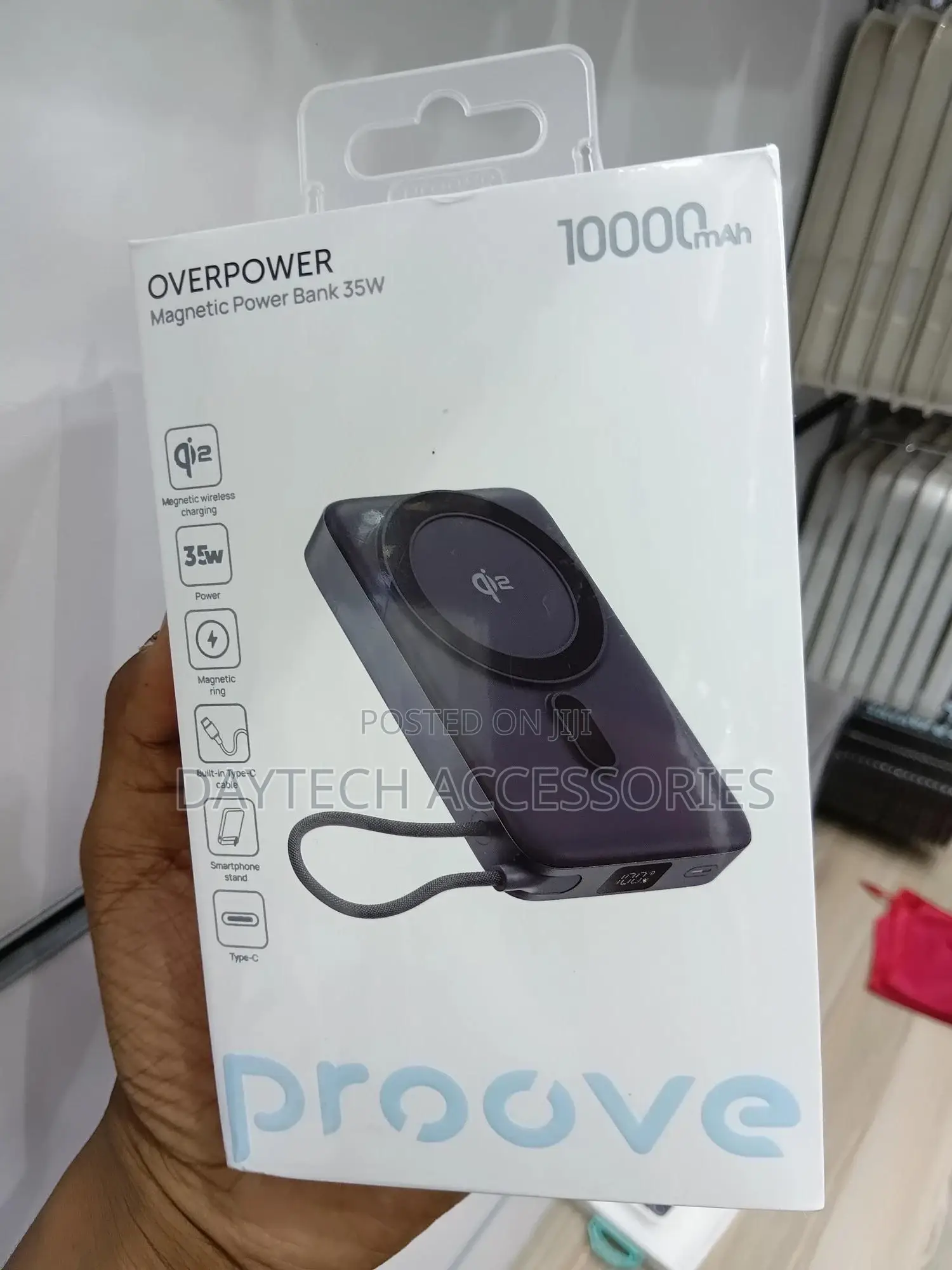 Proove 10000mah Qi2 Magnetic Powerbank Integrated Type C Cable.