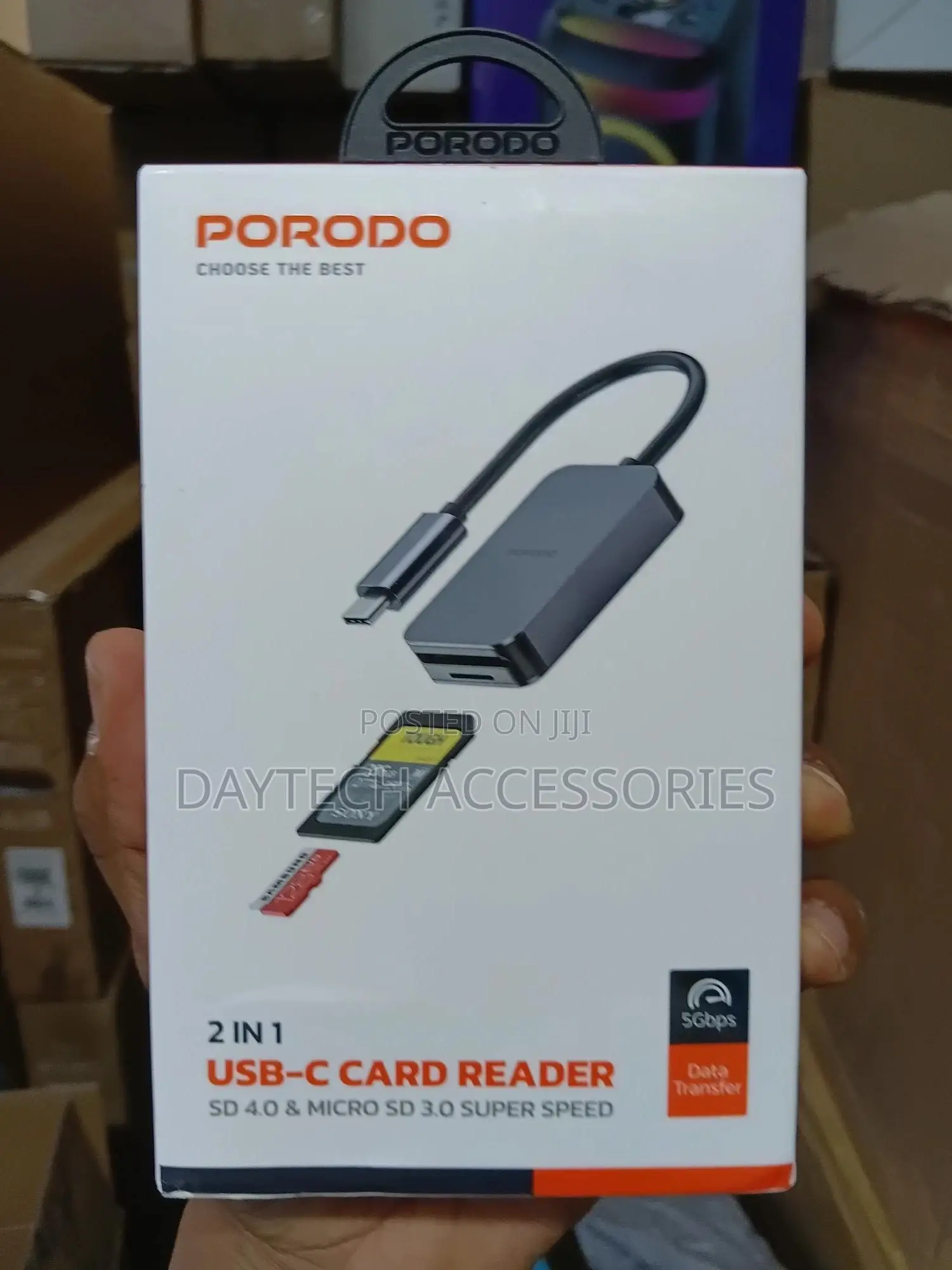 Porodo 2in1 Usb-C Card Reader Sd Microsd - Grey