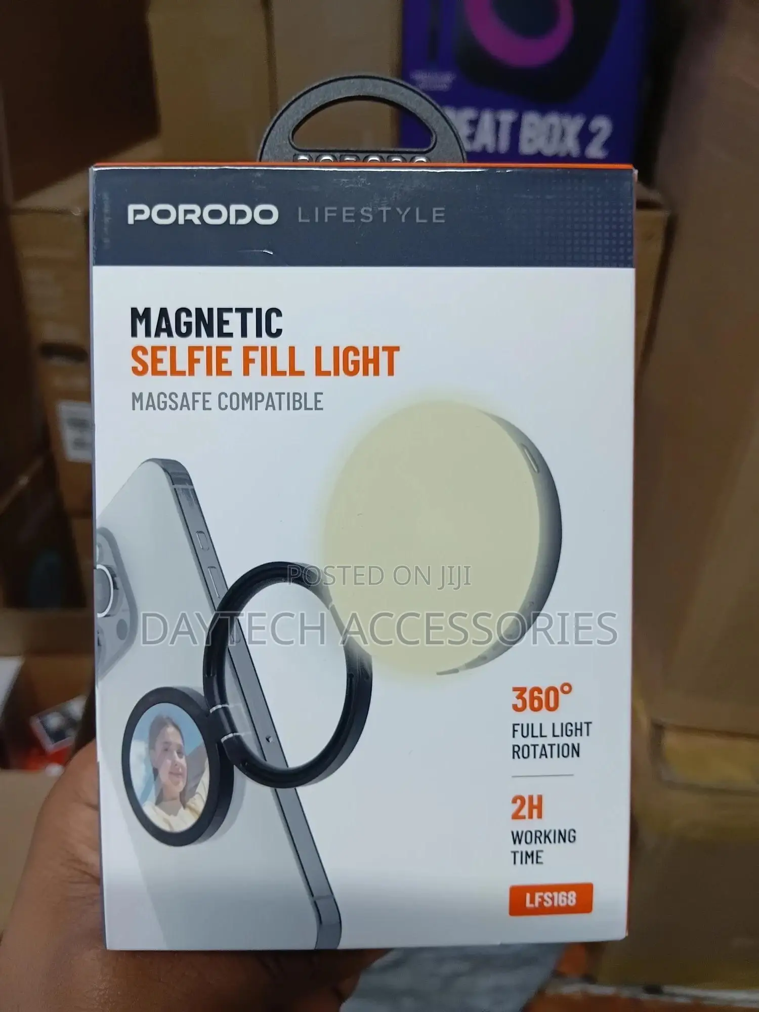Porodo Lifestyle Pd-Lfst168-Bk Magnetic Selfie Fill Light