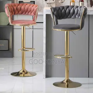 Home Counter Stool; Designer Velvet Bar Stool With Adjustable Seat