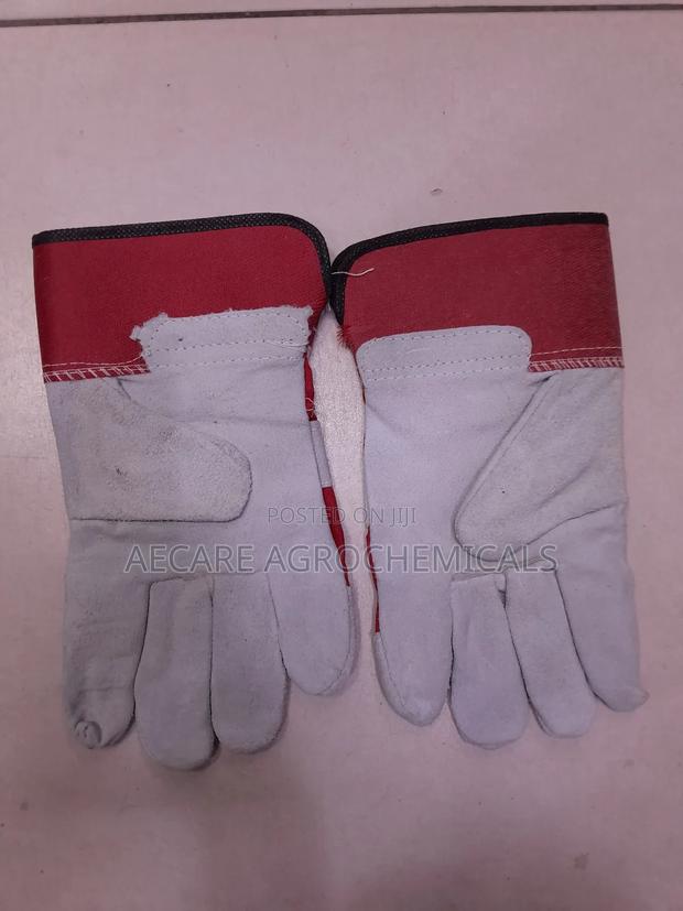Heavy Duty Gloves Pair Red & Light Grey Colour - thumbnail 5