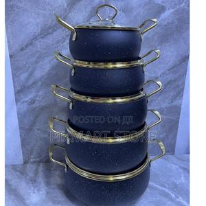 Amber 10-Piece Granite Non-Stick Cookware Set – White Black - thumbnail 2