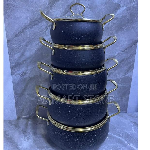 Amber 10-Piece Granite Non-Stick Cookware Set – White Black - main view