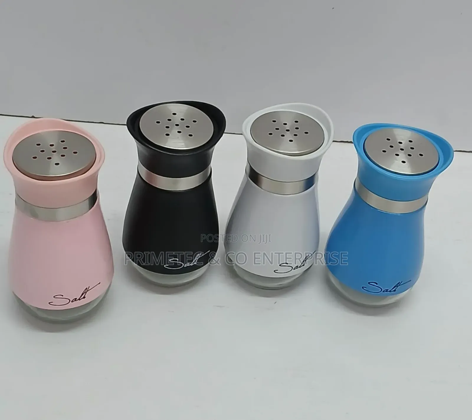 Salt Shaker Available Colours: White, Black, Pink, Blue
