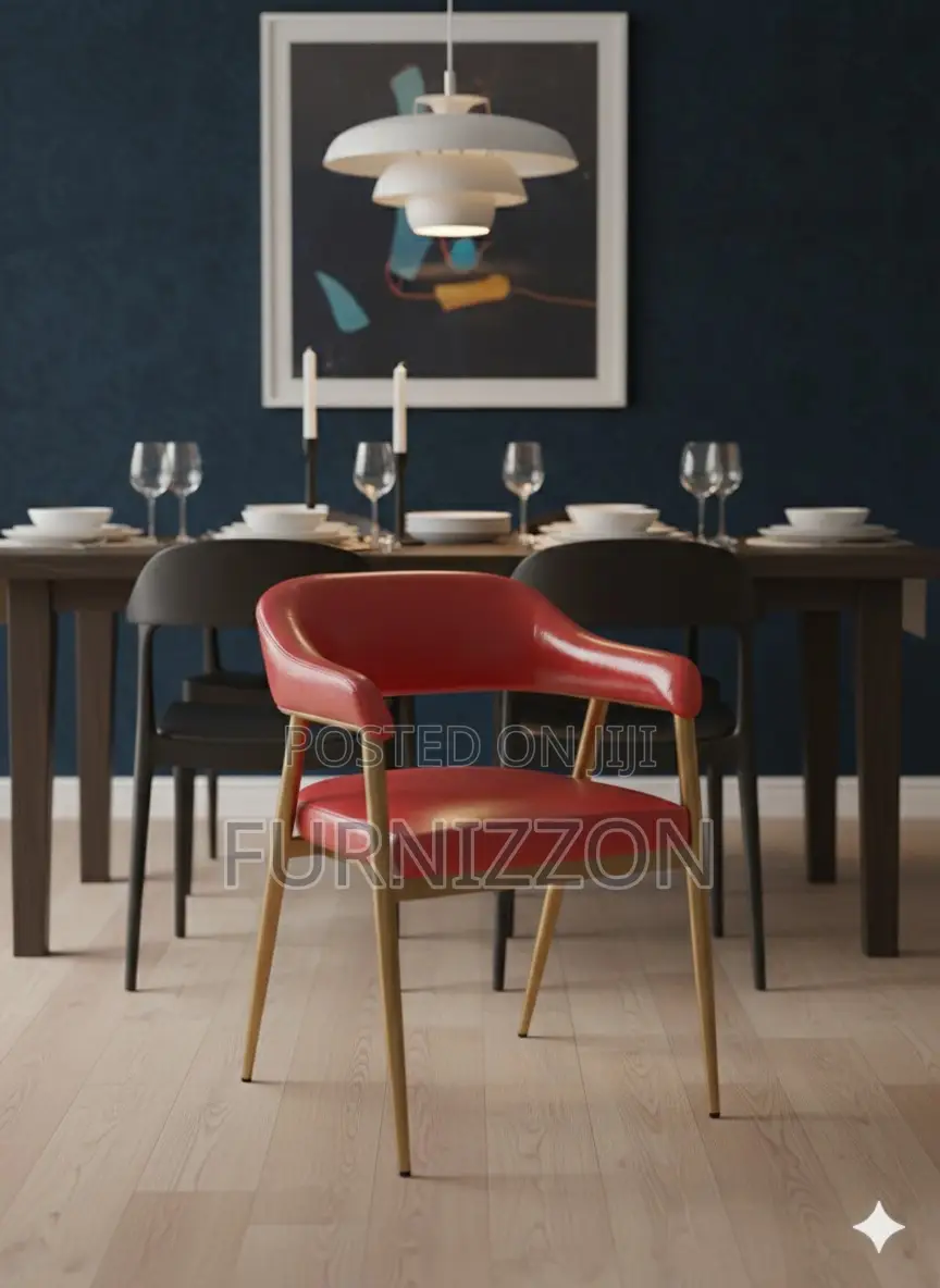 Modern Leather Armchair for Coffee and Dining Space