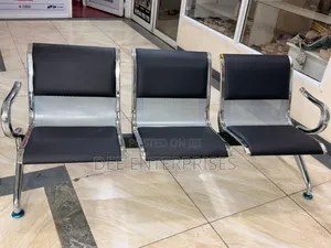 3-Link Padded Metallic Office Waiting Bench