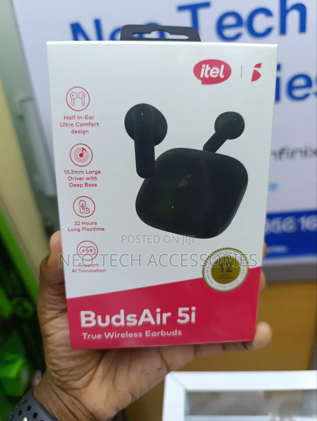 Itel Budsair 5i Wireless Earbuds ( Half in-Ear Design)
