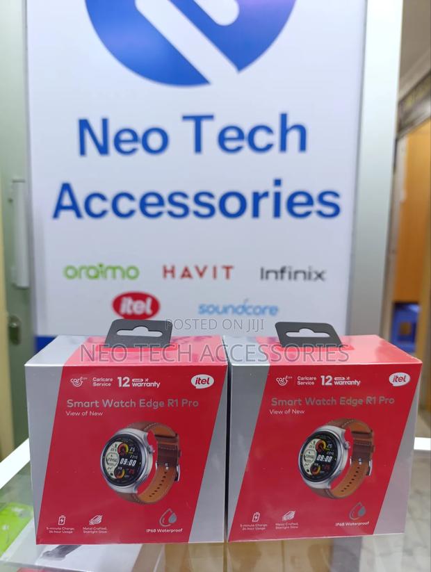 Itel Edge R1 Pro Amoled Smart Watch ( Brown Leather Strap) - main view