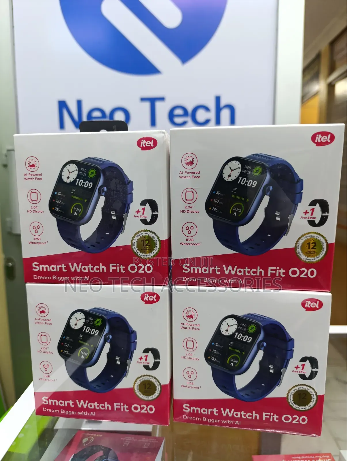 Itel Smart Watch Fit 020( With Extra Black Strap) Blue