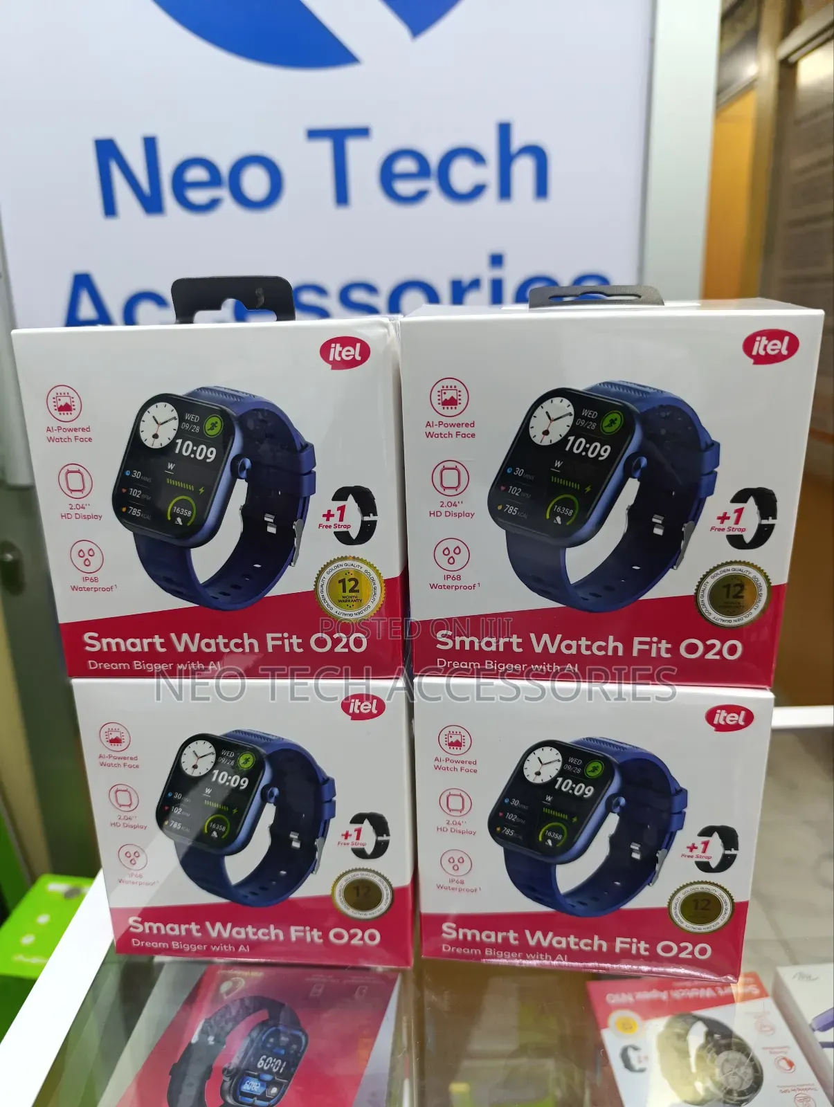 Itel Smart Watch Fit 020( With Extra Black Strap) Blue