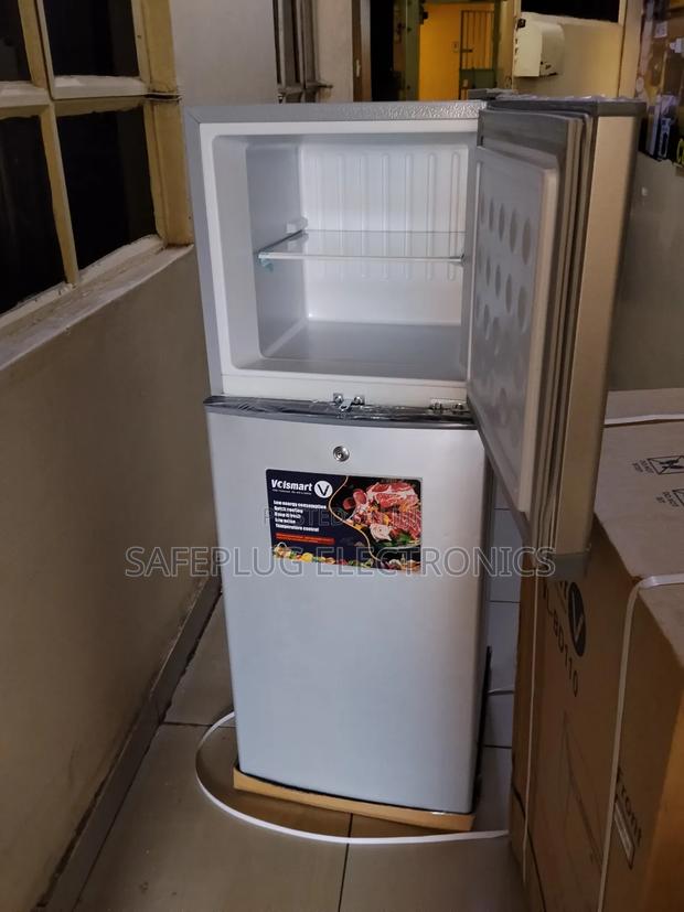 Volsmart 138l Silver Double Door Fridge | 0.8 KWH/Day | Free Lock"