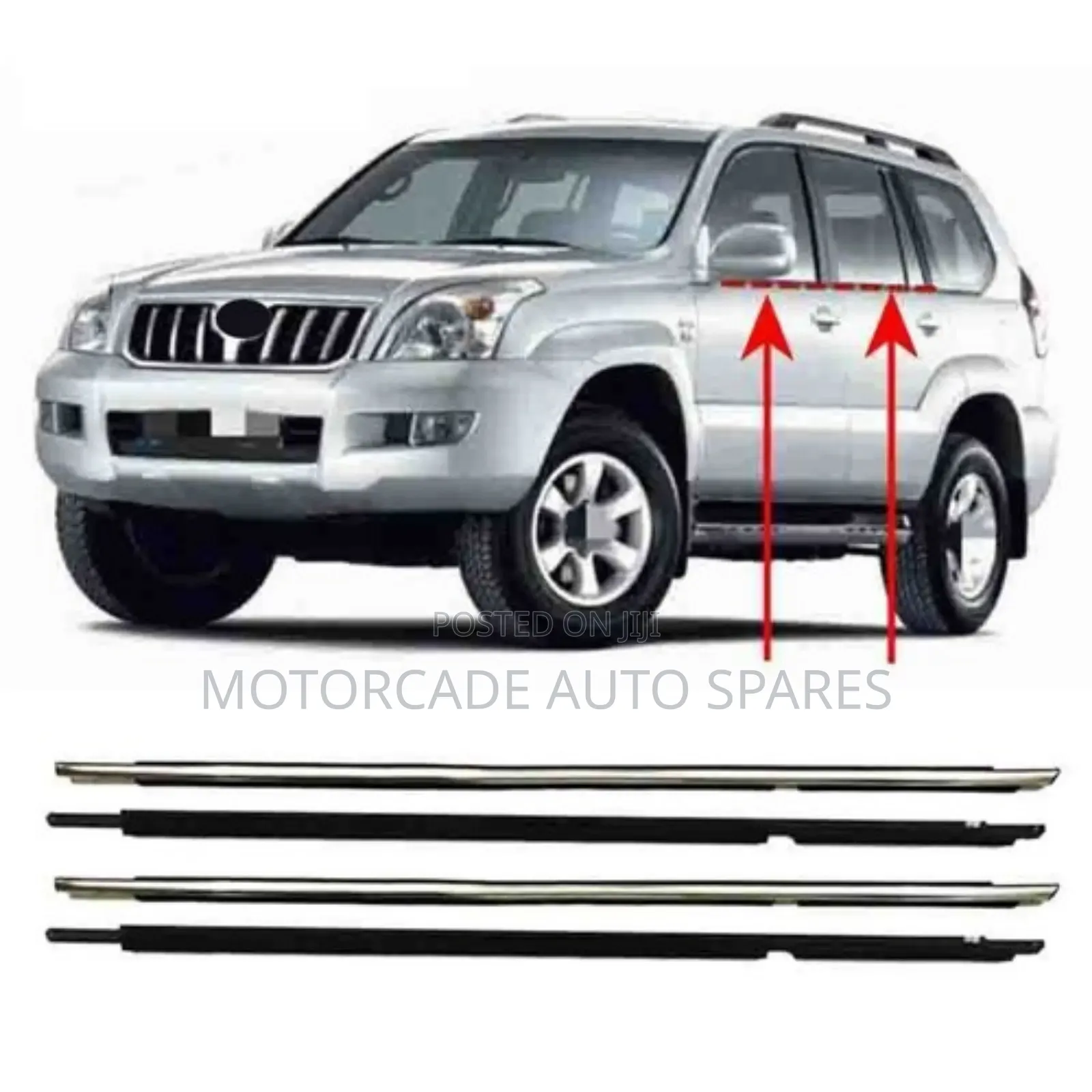 Chrome Weather Strips Moulding Landcruiser Prado J120