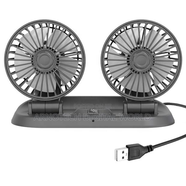 Twin Head Adjustable Usb 360 Degree Rotating Car/Desktop Cooling Fan