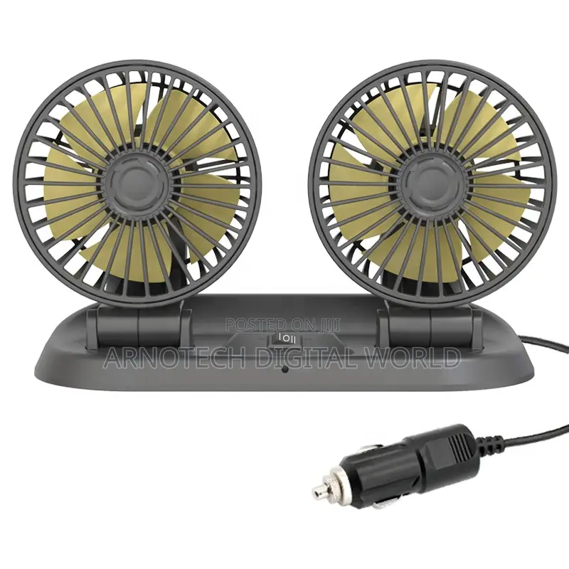 Twin Head Adjustable Usb 360 Degree Rotating Car/Desktop Cooling Fan