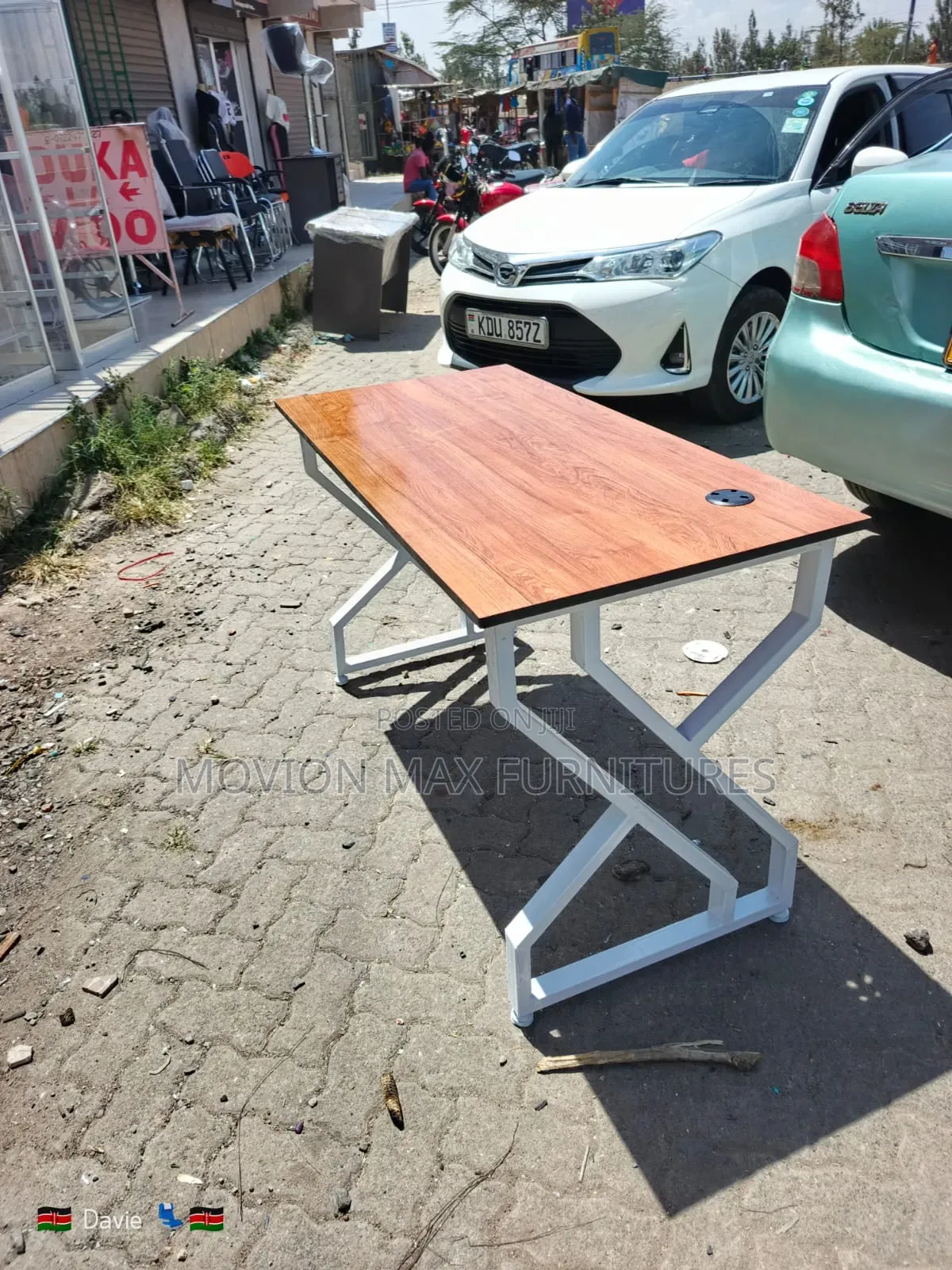 Office Table Metallic Double Flame