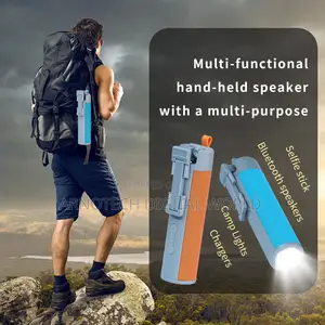 Portable 5in1 Mini Speaker With Flashlight U-Disk Power Bank Speaker