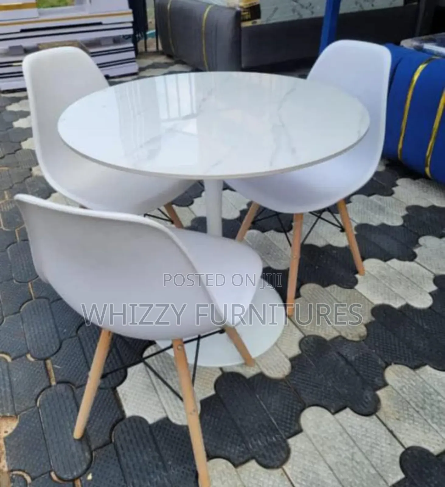 All White Eames Dining Set