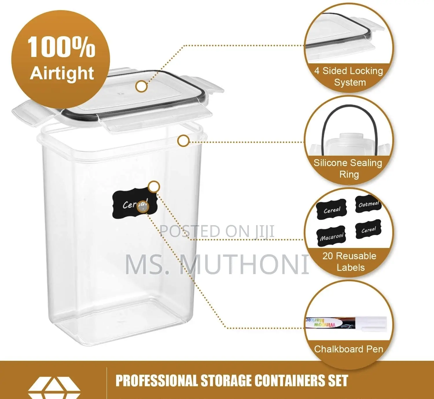 Bpa Free 7pcs Food/Pantry Storage Containers*