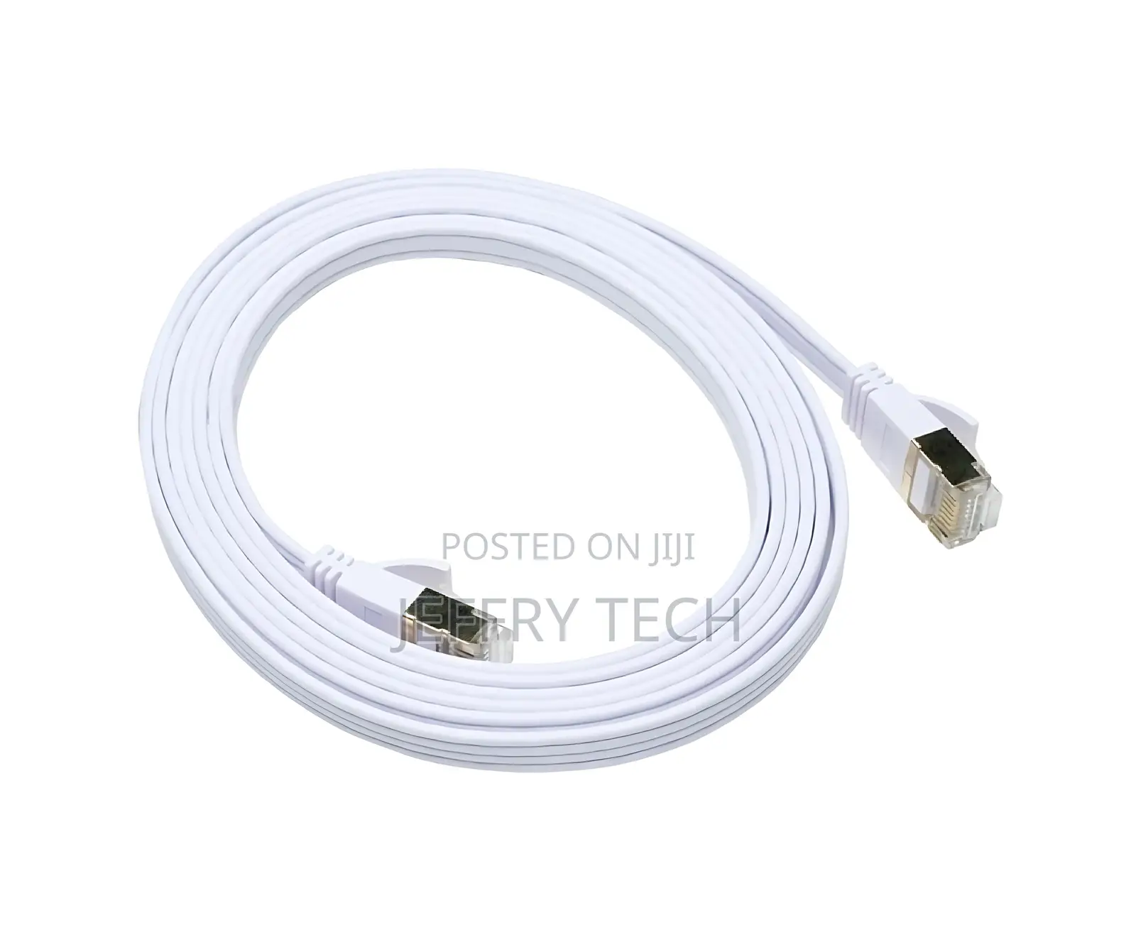 Patch Cable Cat.6, Flat, Pimf/Stp, White, Dinic Polybag, Length 5m