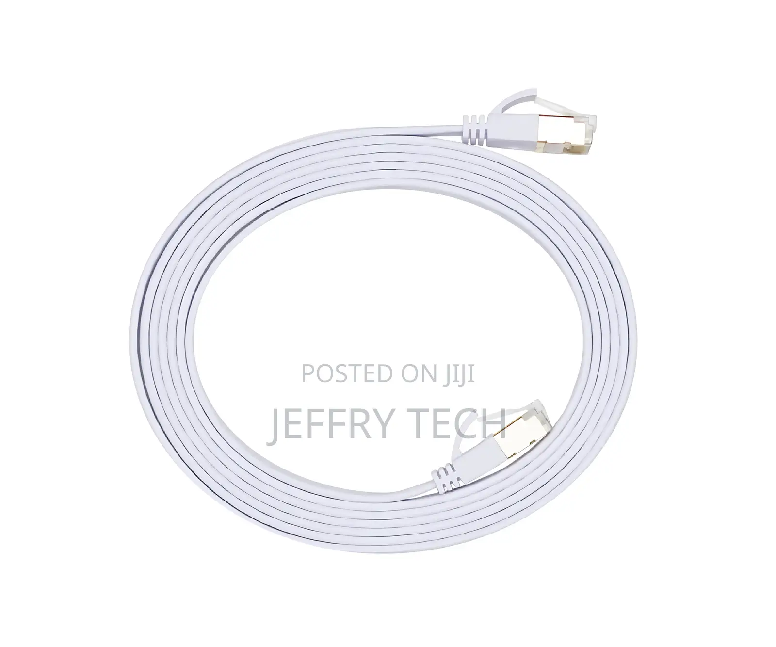 Patch Cable Cat.6, Flat, Pimf/Stp, White, Dinic Polybag, Length 5m