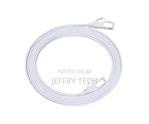 Patch Cable Cat.6, Flat, Pimf/Stp, White, Dinic Polybag, Length 5m