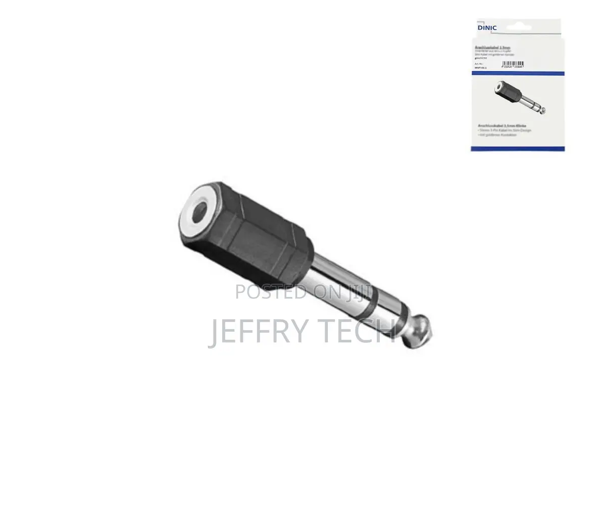Audio Adapter 6.35mm Stereo Plug to 3.5mm Socket, Black,