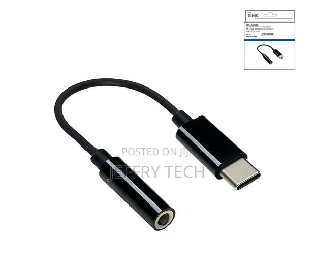 Usb-C Adapter to 3.5mm Audio (Digital), With Chipset, Black, Dinic Box - main view