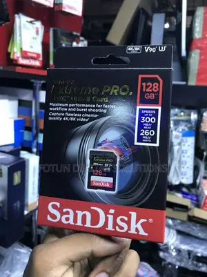 128gb Sandisk Extreme Pro Sd Card - 300mb/S Read, Video for Camera