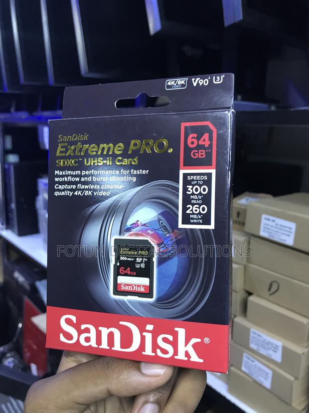 64gb Sandisk Extreme Pro Sd Card - V90, 300mb/S Read for Video