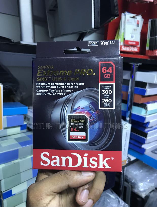 64gb Sandisk Extreme Pro Sd Card - V90, 300mb/S Read for Video