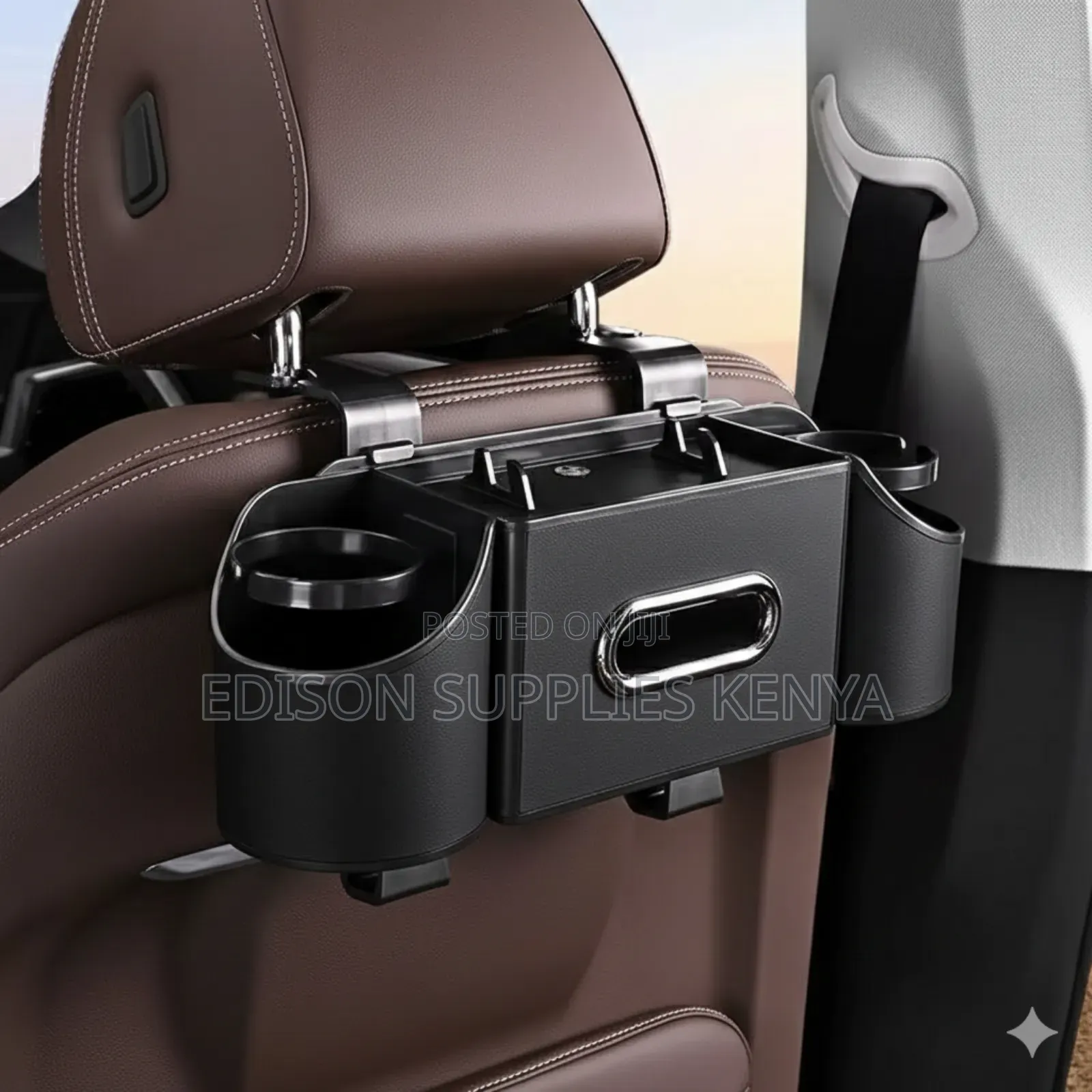 Car Back Seat Organizer Tissue Storage Box Leather