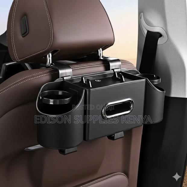 Car Back Seat Organizer Tissue Storage Box Leather